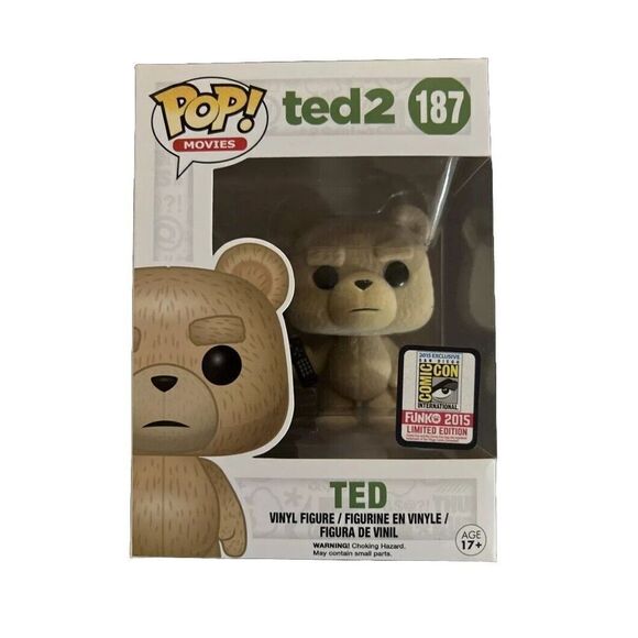 Funko Pop! Ted 2 (Flocked) 187 - 2015 San Diego Comic-Con/SDCC Ships W/Pop stack - Picture 1 of 6